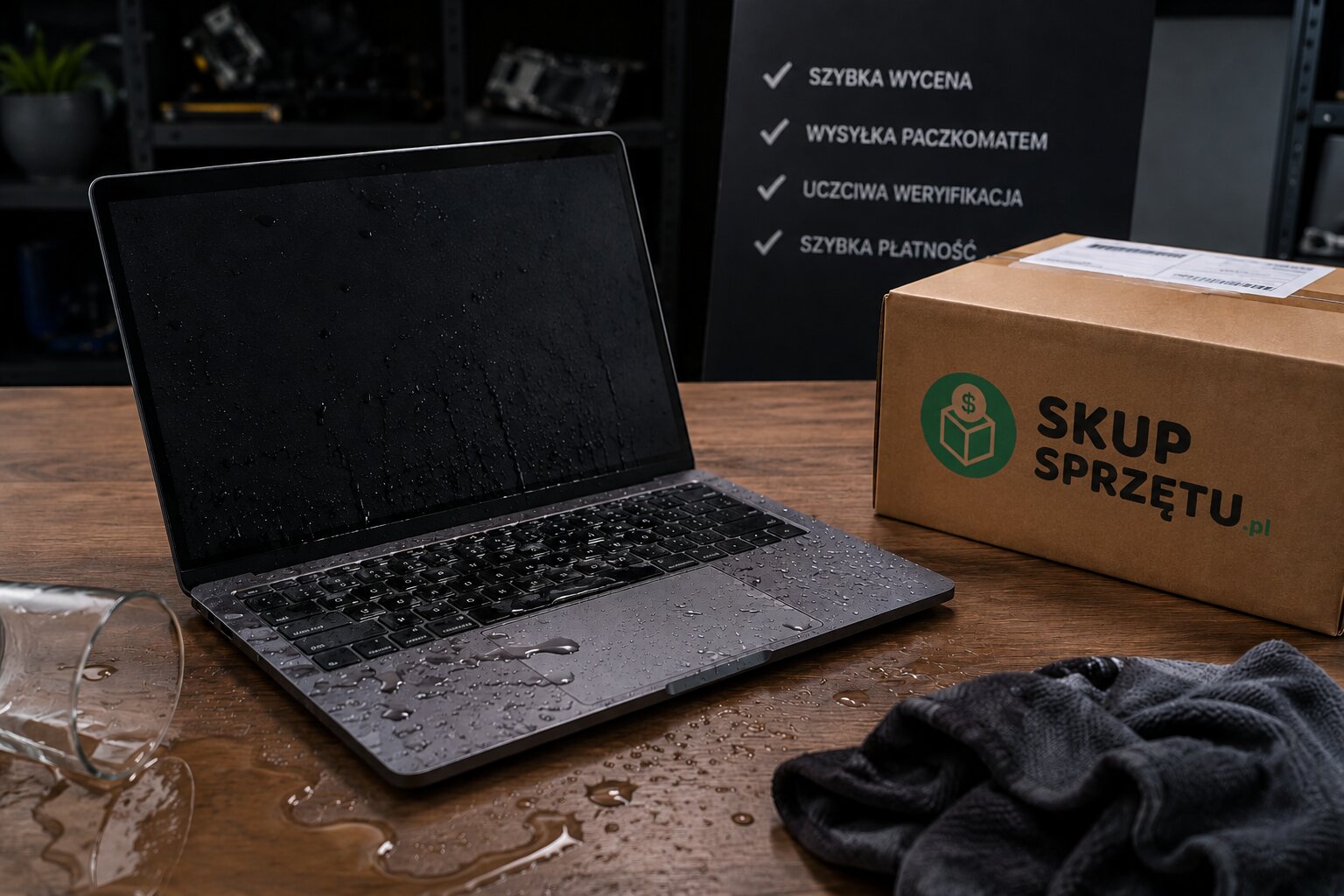 laptop po zalaniu - skupsprzetu.pl